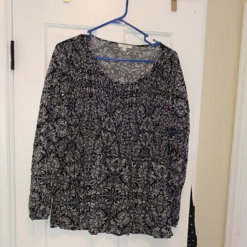 Maurices Black and White Blouse Elegant Top